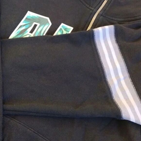 PINK VS Y2K Black Green Tropical Logo Quarter Zip Pullover Sweatshirt Small - Picture 9 of 14